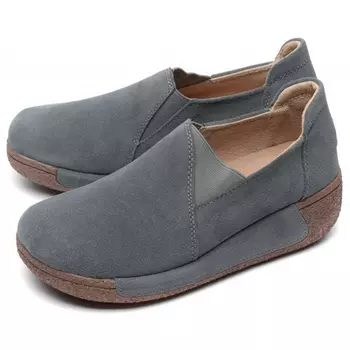 женские мокасины на танкетке натуральная кожа (замша) bnf