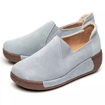 женские мокасины на танкетке натуральная кожа (замша) bnf