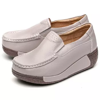 женские мокасины на танкетке натуральная кожа bnf