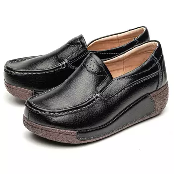 женские мокасины на танкетке натуральная кожа bnf