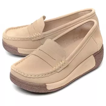 женские мокасины на танкетке натуральная кожа (замша) bnf