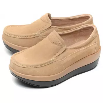 женские мокасины на танкетке натуральная замша bnf