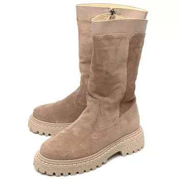 женские сапоги натуральная кожа+велюр /натуральная шерсть corvetto