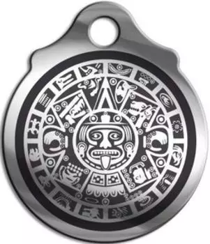 Амулет Ацтекский камень солнца, медсталь