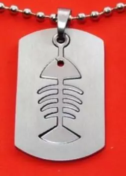 Амулет Скелет рыбы (сталь+сталь)