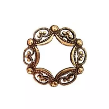 Ажурная западно-европейская кольцевидная фибула (латунь)