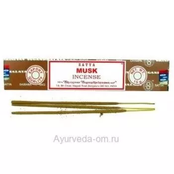 Благовония Satya Муск (Musk), прямоугольная упаковка, 15гр