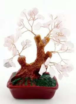 Бонсай, розовый кварц, 16 см