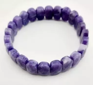 Браслет с камнем. Аметист граненый овал