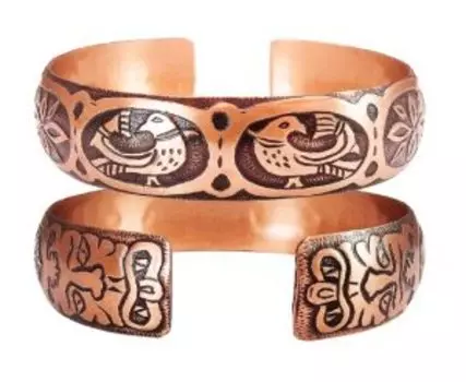 Браслет с львиными масками (медь)