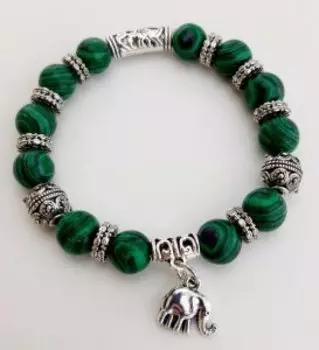 Браслет с подвеской малахит