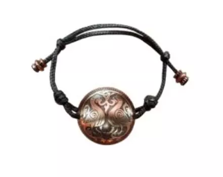 Браслет-шнурок сферический «Суздальские голуби» (медь, D щитка 30 мм)