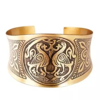 Браслет вогнутый «Cуздальские голуби» (латунь)