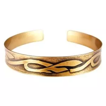 Браслет вогнутый «Луговые травы» (латунь)