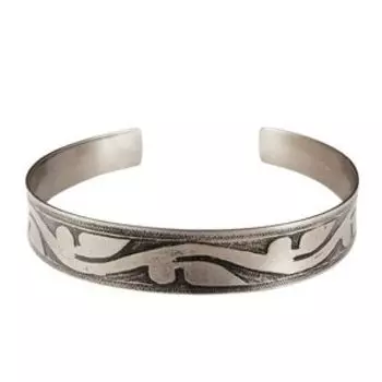 Браслет вогнутый «Всходы» (мельхиор)