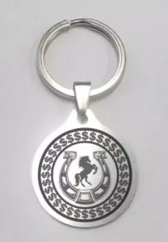 Брелок Подкова благополучия, мед. сталь