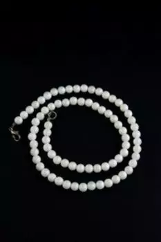 Бусы из камня 23 см. Агат белый