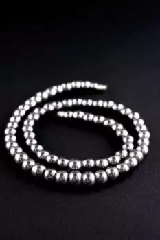 Бусы из камня 23 см. Гематит