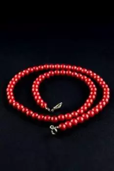 Бусы из камня 23 см. Коралл