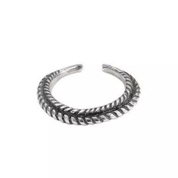 Кольцо «Косичка» (посеребрение)