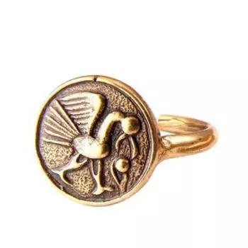 Кольцо «Птица с яйцом» (латунь)