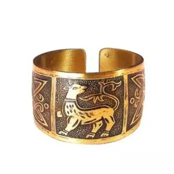 Кольцо «Зверь с процветшим хвостом» (латунь)