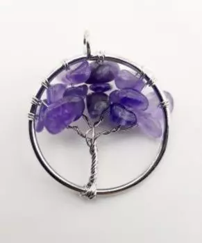 Кулон Древо с камнем Аметист