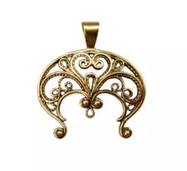 Лунница «Жар-цвет» № 1 (латунь, H 30 мм, L 27 мм)