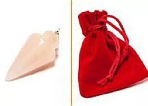 Маятник для биолокации из камня. Розовый кварц