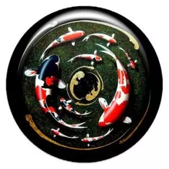 Объемный талисман-наклейка Девять карпов