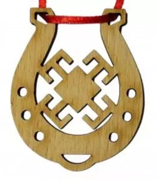 Подкова благополучия Алатырь, бук, 6x8 см