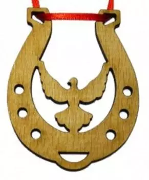 Подкова благополучия Горлица, бук, 6x8 см