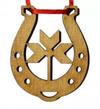 Подкова благополучия Хмель, бук, 6x8 см