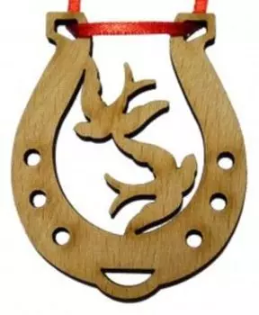 Подкова благополучия Ласточки, бук, 6x8 см