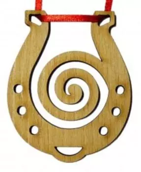 Подкова благополучия Спираль, бук, 6x8 см