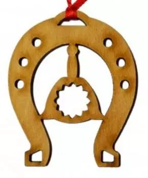 Подкова благополучия Веник, бук, 6x8 см