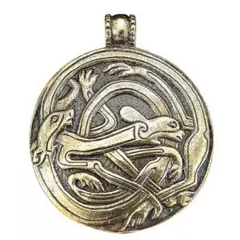 Подвеска литая «Переплетенные собаки» (латунь)