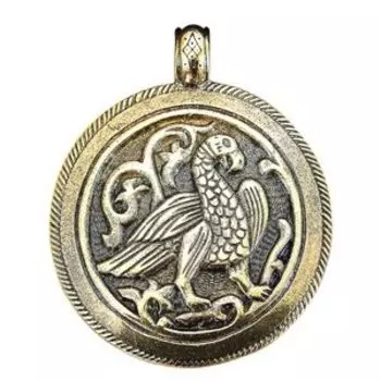 Подвеска литая «Суздальская птица» (латунь)