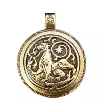 Подвеска литая «Суздальский лев» (латунь)