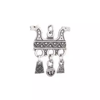 Подвеска «Парные кони» (посеребрение)