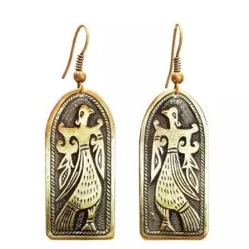 Серьги «Дева-птица» (латунь)