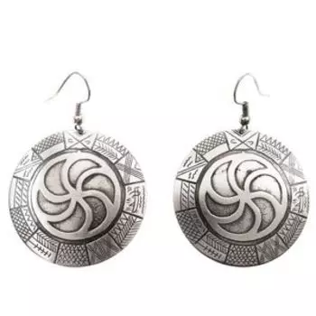 Серьги «Древнеславянский календарь» (мельхиор)