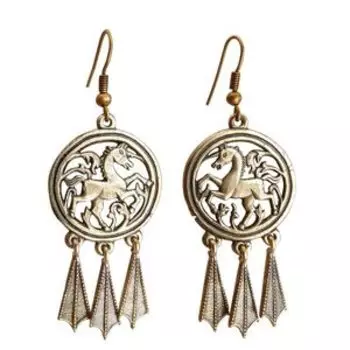 Серьги «Единороги» (латунь)