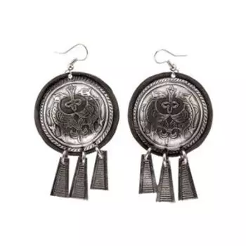 Серьги шумящие «Тереховские птицы» (мельхиор)