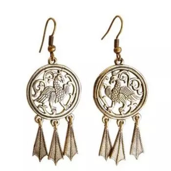 Серьги «Суздальские птицы» (латунь)