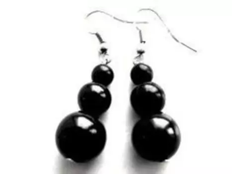 Серьги Три бусины