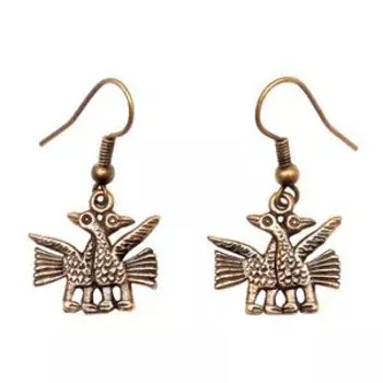 Серьги «Владимирские гуси-лебеди» (латунь)