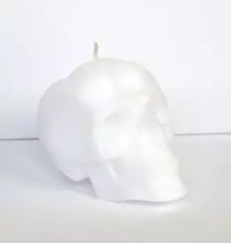 Свеча череп Белый парафин