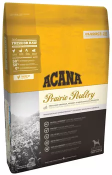 Acana Classic Prairie Poultry Dog для собак и щенков всех пород с курицей, индейкой и овсом (0,34 кг)