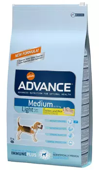 Advance Adult Medium Light Chicken &amp; Rice Контроль веса диетический для взрослых собак средних пород с курицей и рисом (3 кг)
